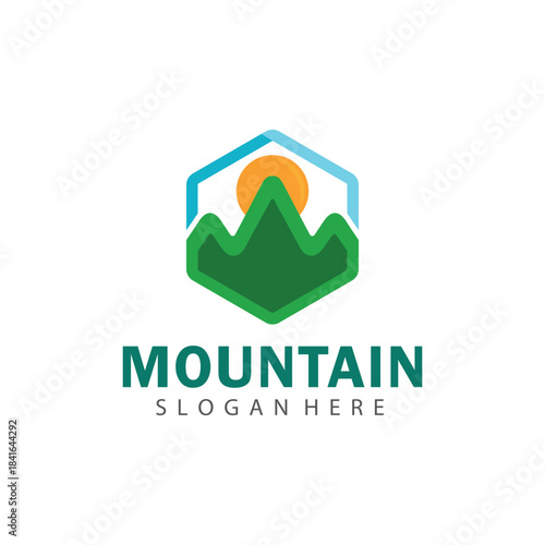 Strong Mountain Ridge Symbol Vector Design for Outdoor Fitness and Survival Equipment