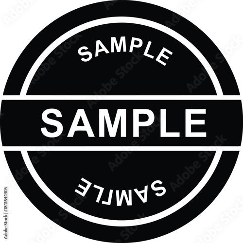 Sample black and white stamp vector, demonstration copy, free product preview, test document icon