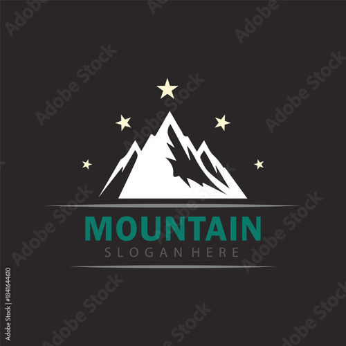 Symmetrical Mountain Logo Design for Premium Travel Gear and Outdoor Apparel Companies