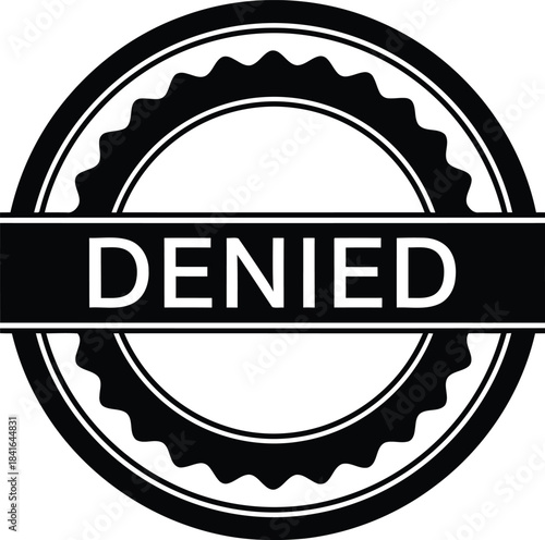 Denied permission black stamp, rejection, refusal, access block, declined application, failed attempt icon
