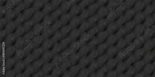 Upholstery quilted background. Black leather texture sofa backdrop. Seamless texture quilted background