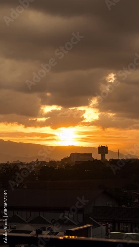 Wallpaper Mural Timelapse of a cloudy sunset in Bandung Torontodigital.ca