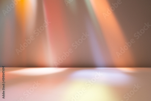 Cuadro en lienzo Stained glass lighting on wall and floor