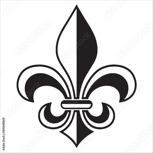 Black And White Fleur-De-Lis Icon Symbol