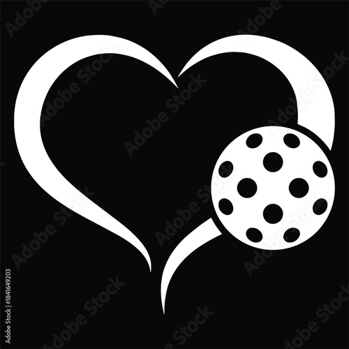 Pickleball Heart Icon