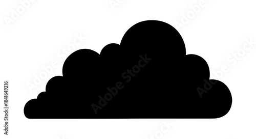 Monochrome depiction of fluffy cloud formation against a white backdrop creates airy atmosphere