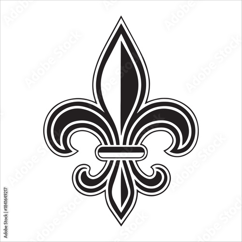 Ornate Fleur-De-Lis Symbol In Bold Style