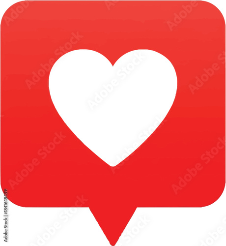 red heart icon on white background