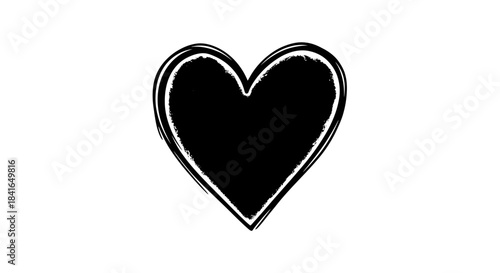 Stylized heart shape with distressed edges evoking a raw and heartfelt emotion