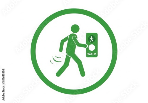 Wallpaper Mural Green icon of person approaching a machine or device for interaction Torontodigital.ca