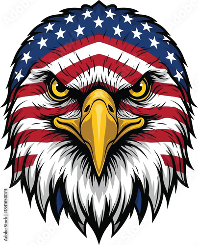 american eagle and american flag