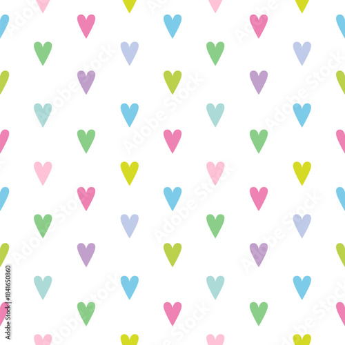 Endless love, colorful hearts seamless pattern