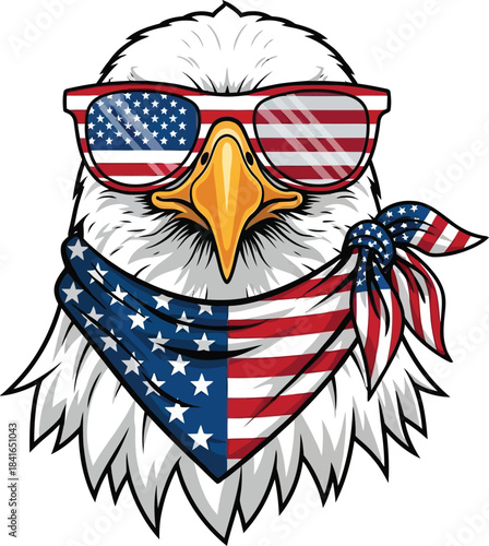 american eagle with american flag