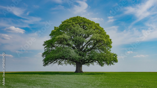 lonely tree on green field