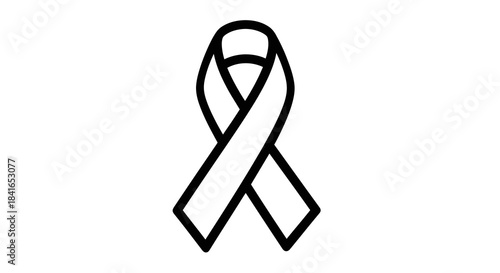 Minimalist awareness ribbon symbol representing solidarity, hope, and support for a cause depicted