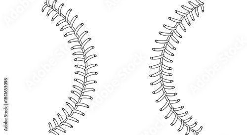 Minimalist baseball stitches design for background or graphical element artwork concept