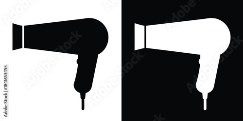 Hair dryer silhouette vector, Hair dryer icon, Blow dryer silhouette. vector illustration