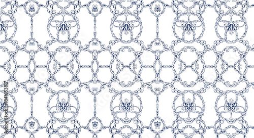 Intertwined elements creating a sophisticated ornamental and ornate pattern, evoking timeless