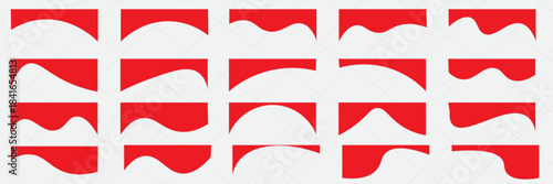 Collection of dividers shape templates. Modern separator header for website and app. Curve lines, wave collection of abstract design element for top and bottom page web site.