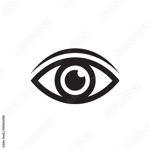 Black Eye Icon Isolated on White Background