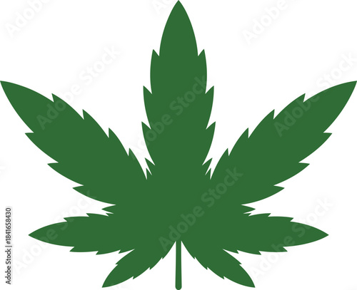 Cannabis leaf illustration on white background