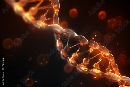 structure of DNA molecule from drops of yellow drops