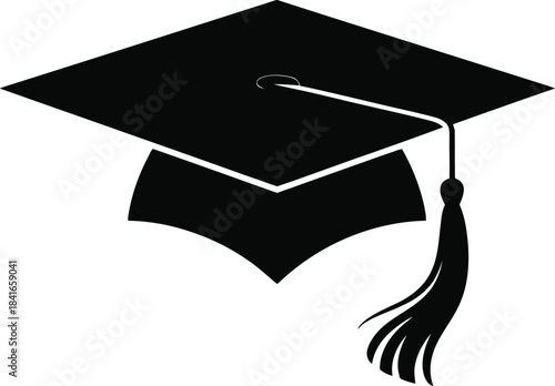 Graduation cap icon with tassel
