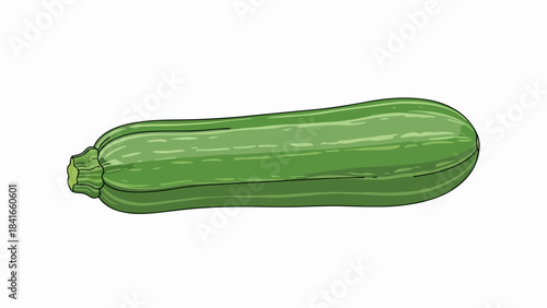 Green zucchini illustration on white, perfect for cooking inspiration. Organic green zucchini displays fresh color, smooth skin, and healthy vegetable essence.