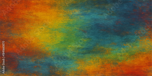 Bright, colorful, abstract watercolor paint texture on grunge vintage paper backdrop design