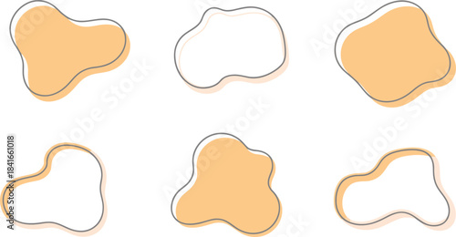 Collection of various shapes with different fill colors and outlines