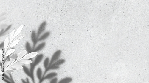 hawthorn. A minimalist white rectangular frame with delicate hawthorn leaf shadows against a light grey concrete background. public awareness campaigns.