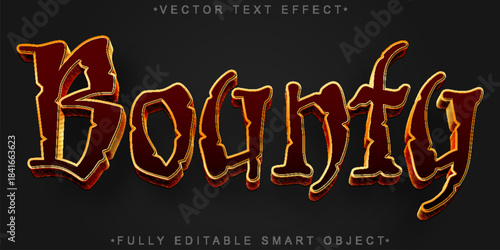 Bounty Hunter Frontier Style Vector Fully Editable Smart Object Text Effect