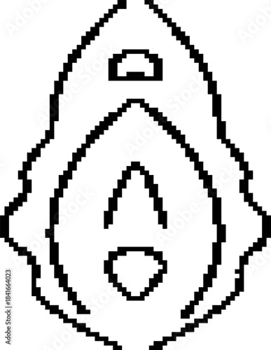 Clitoris 8-bit pixel icon. Vector illustration.