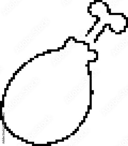 Chicken meat 8-bit pixel icon. Vector illustration.