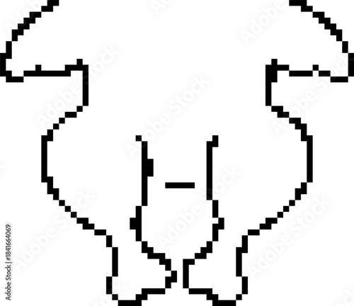 Chicken meat 8-bit pixel icon. Vector illustration.