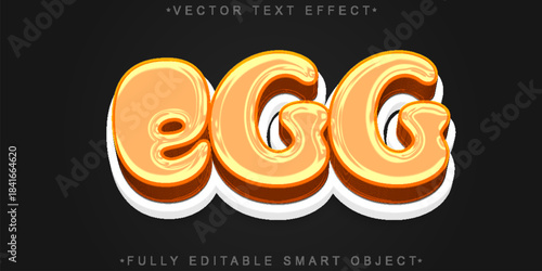 Egg Breakfast Fresh Vector Fully Editable Smart Object Text Effect
