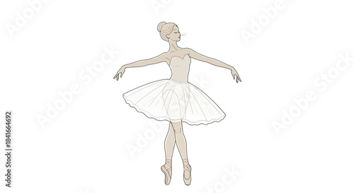 Elegant ballerina in classical pose, embodying grace, beauty and artistic discipline through
