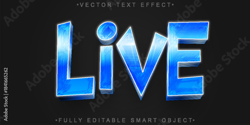 Live Broadcast Social Media Vector Fully Editable Smart Object Text Effect