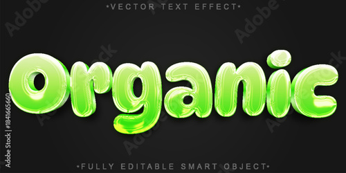 Organic Natural Green Vector Fully Editable Smart Object Text Effect