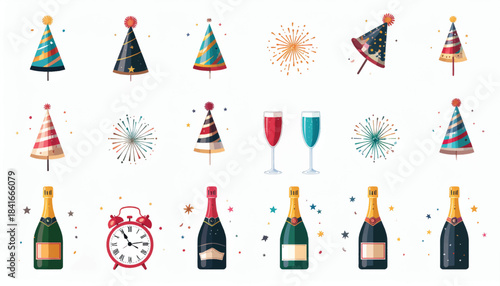 Cozy Winter Drinks – 18 Flat Vector Icons