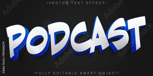 Podcast Audio Studio Vector Fully Editable Smart Object Text Effect