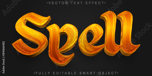 Spell Magic Arcane Charm Vector Fully Editable Smart Object Text Effect