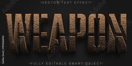 Weapon Arsenal Combat Vector Fully Editable Smart Object Text Effect