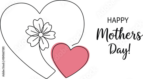 Mother’s Day heart and flower graphic—minimalist love illustration with celebratory text for greeting visuals