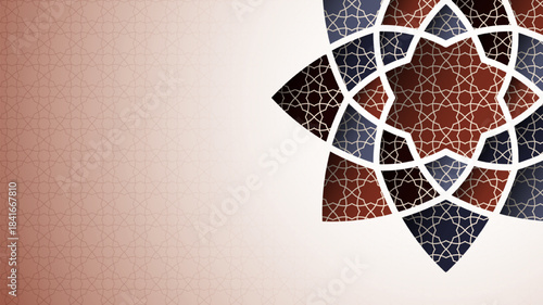 Islamic background with paper cut islamic pattern design for islamic holiday design