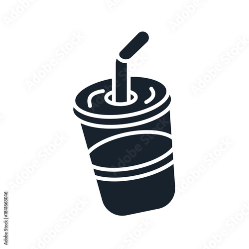 drink cup icons minimalist flat style design, drink cup Vector illustration  on white background