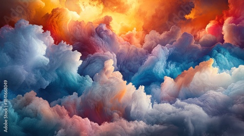 Abstract colorful cloud formation dynamic texture background digital art