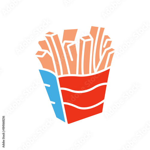 french fries icons minimalist flat style design, french fries Vector illustration  on white background