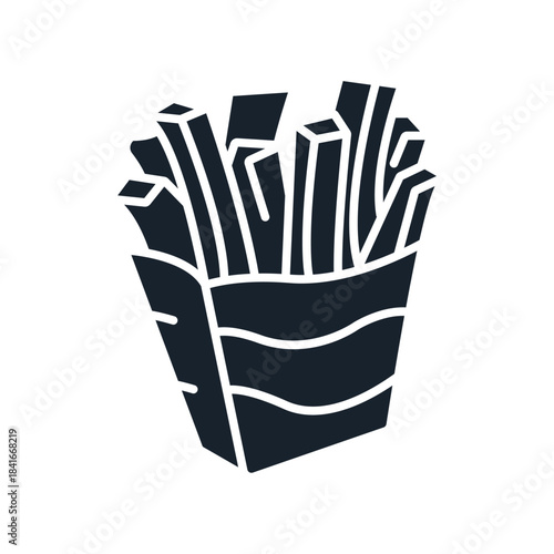 french fries icons minimalist flat style design, french fries Vector illustration  on white background