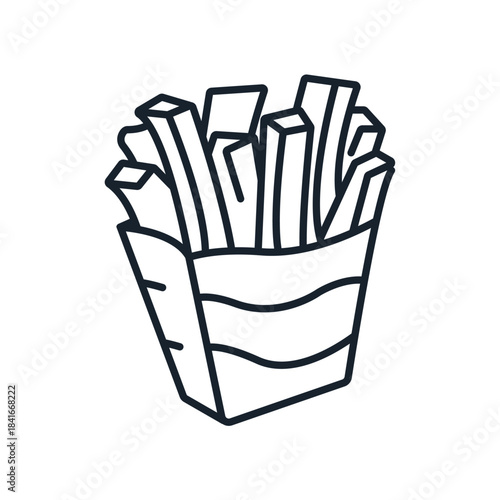 french fries icons minimalist flat style design, french fries Vector illustration  on white background